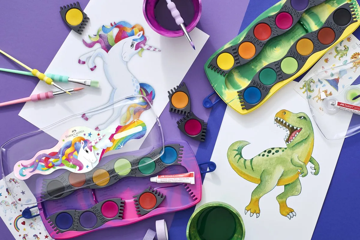 Faber-Castell Connector Unicorn Waterverfdoos 12 Kleuren