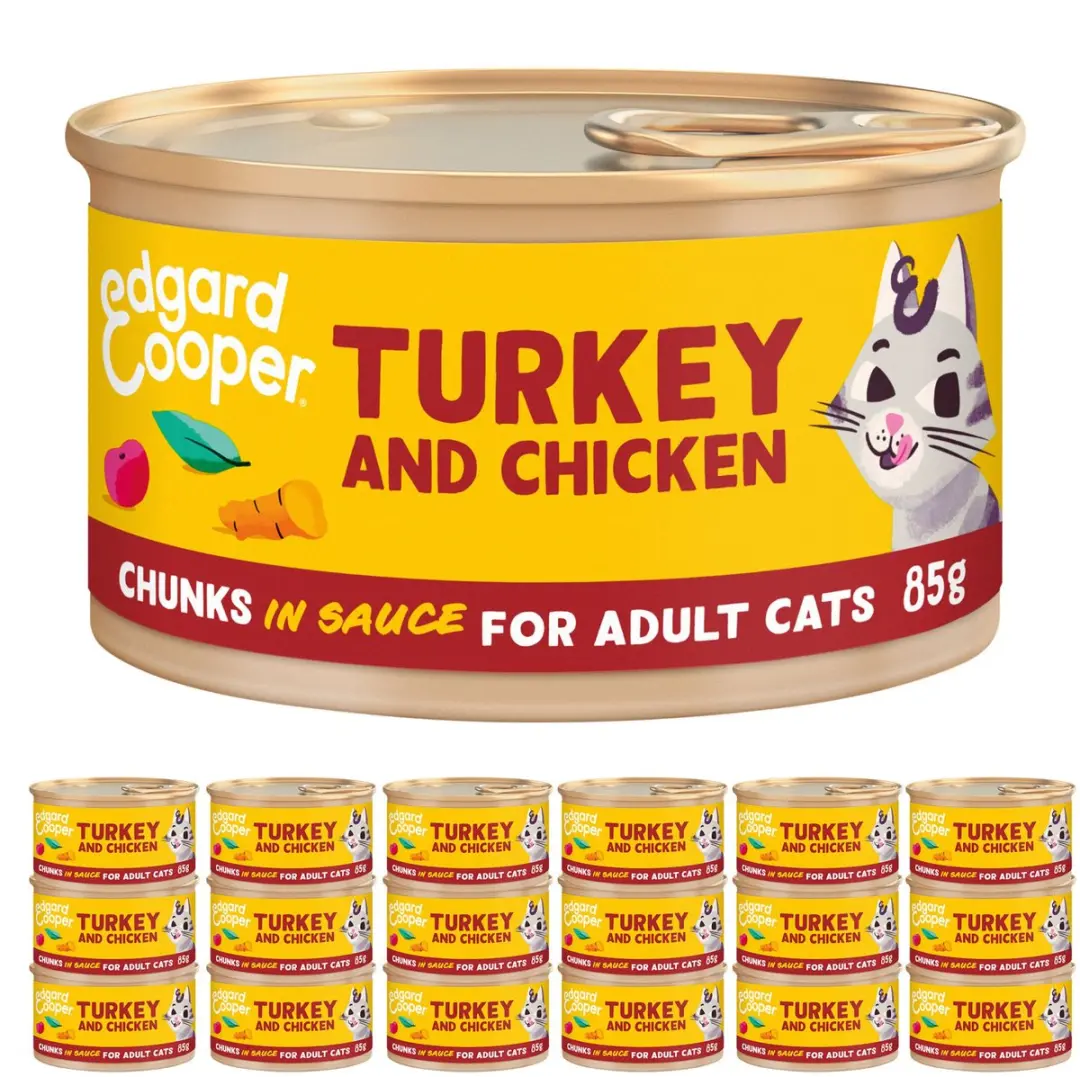 Edgard & Cooper Natvoer Kat Gesteriliseerd 18x85g Kalkoen & Kip
