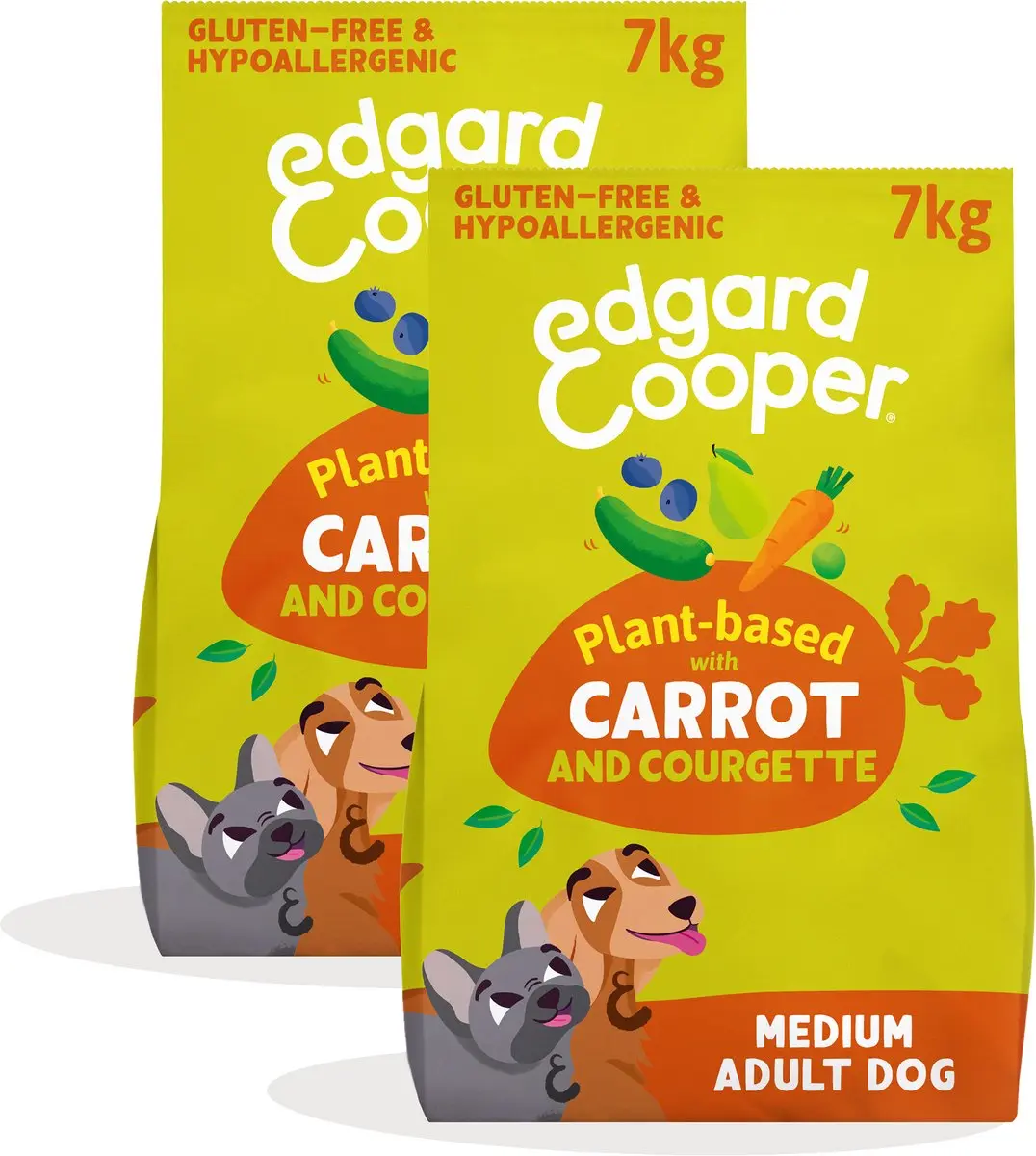 Edgard & Cooper 2x Graanvrij Hondenvoer Droog, 100% Plantaardig (Wortel & Courge
