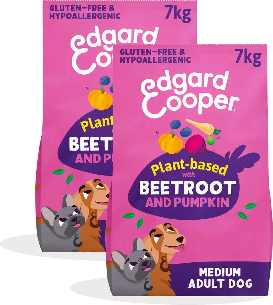 Edgard & Cooper 2x Graanvrij Hondenvoer Droog, 100% Plantaardig (Rode Biet & Pom