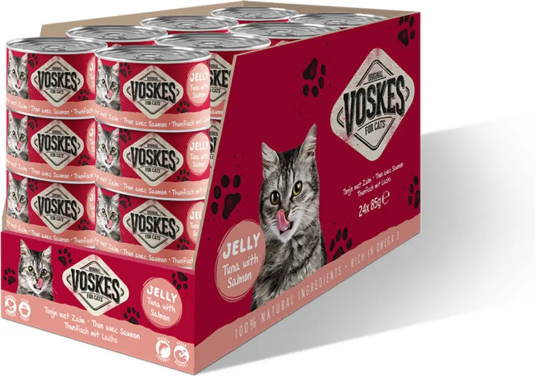 Voskes Nat Tonijn met Zalm Kattenvoer 85g