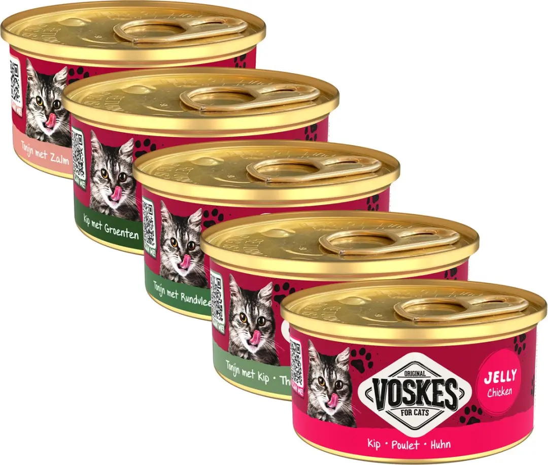 Voskes Nat Tonijn met Zalm Kattenvoer 85g - 24 Stuks