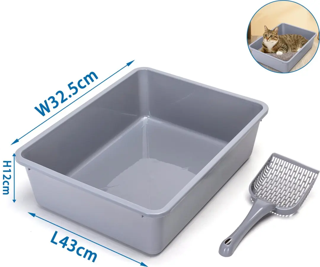 Nobleza Open Kattenbak met Schepje 43x32,5cm - Grijs