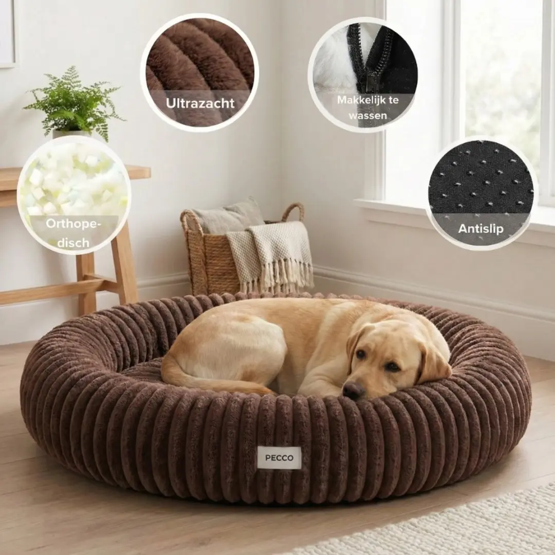 Pecco Orthopedische Hondenmand 100cm - Bruin
