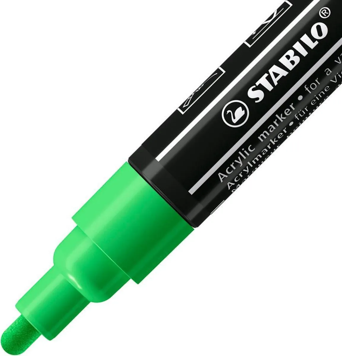 STABILO Free Acryl Marker T300 Ronde Punt 2-3mm - Bladgroen - 5 Stuks