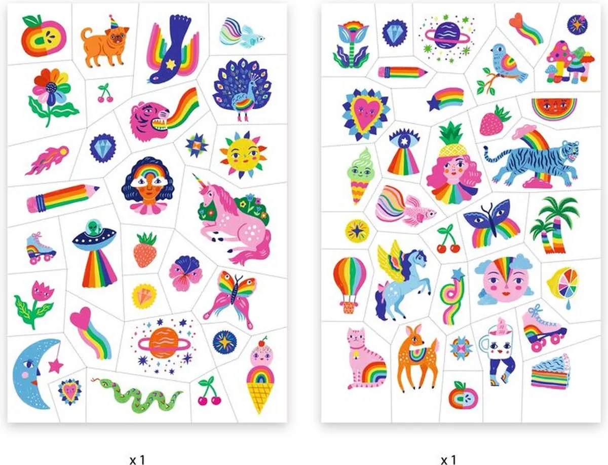Djeco Rainbow Tijdelijke Tatoeages - Meerkleurig