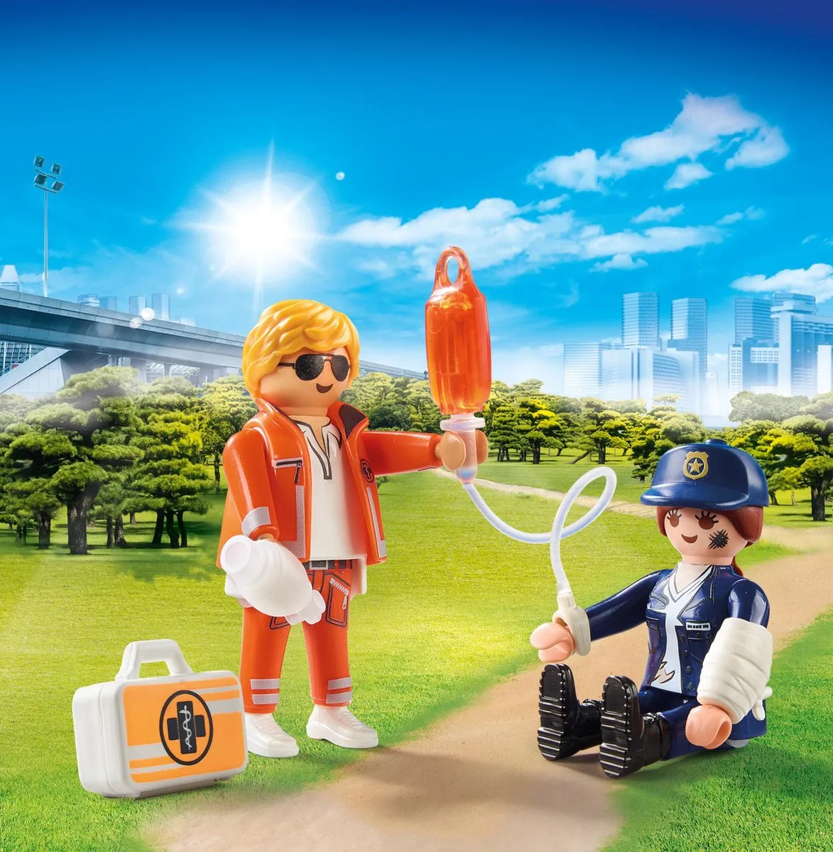 Playmobil DuoPack Spoedarts & Politieagente 70823 - Multicolor