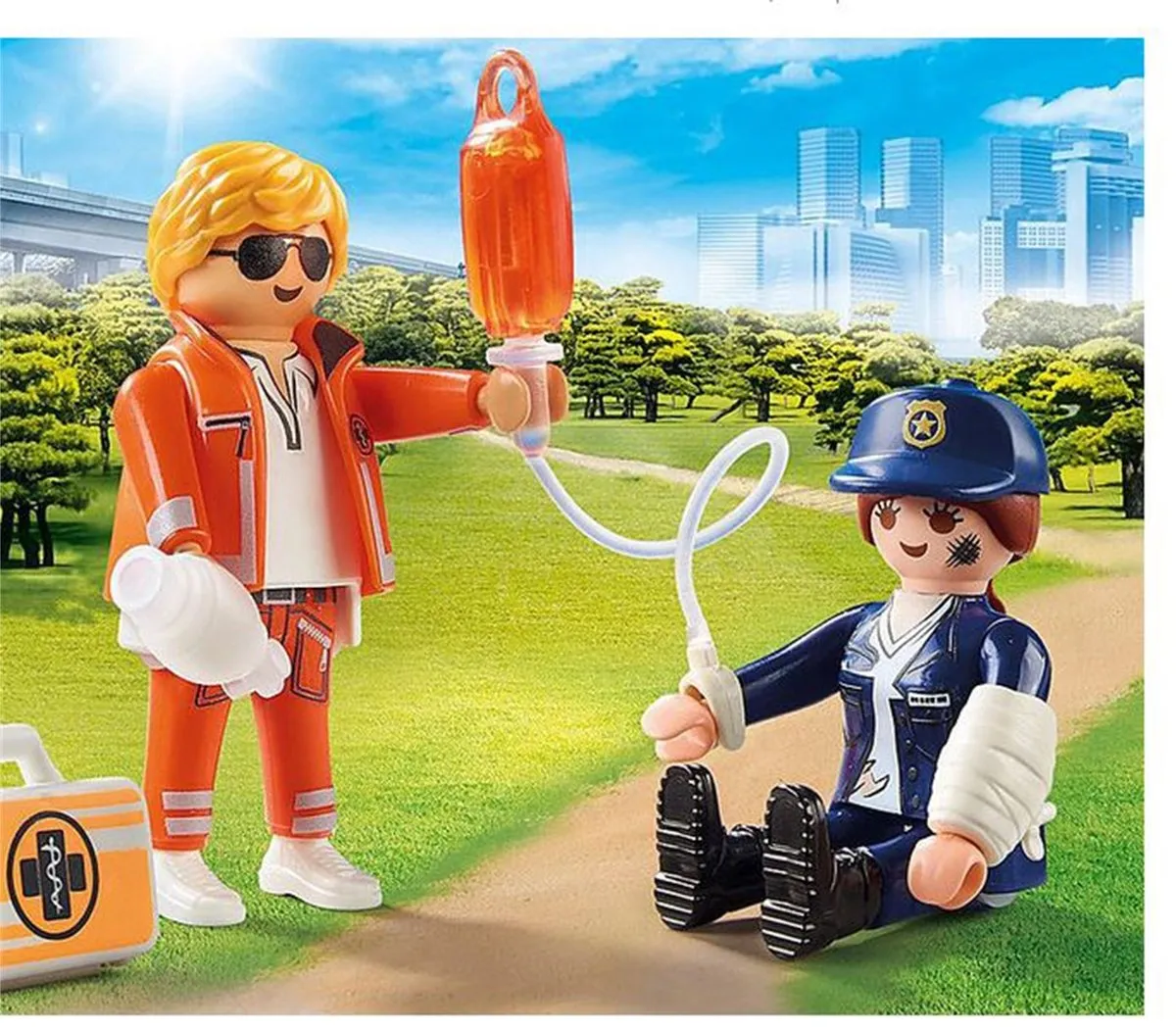 Playmobil DuoPack Spoedarts & Politieagente 70823 - Multicolor