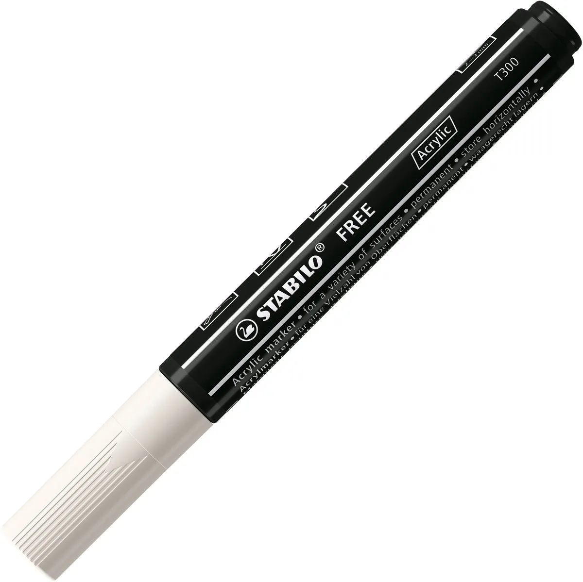 STABILO Free Acryl Marker T300 - Ronde Punt 2-3mm - Wit
