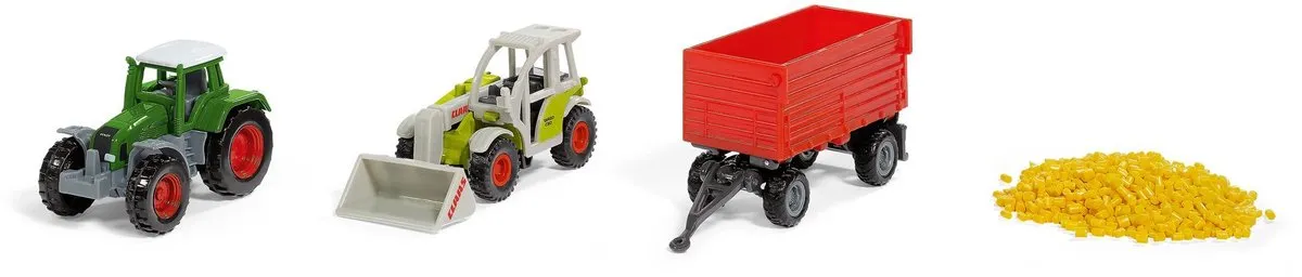 SIKU 6304 Landbouw Cadeauset - 3 Modellen + Granulaat - Meerkleurig