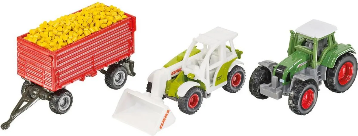 SIKU 6304 Landbouw Cadeauset - 3 Modellen + Granulaat - Meerkleurig