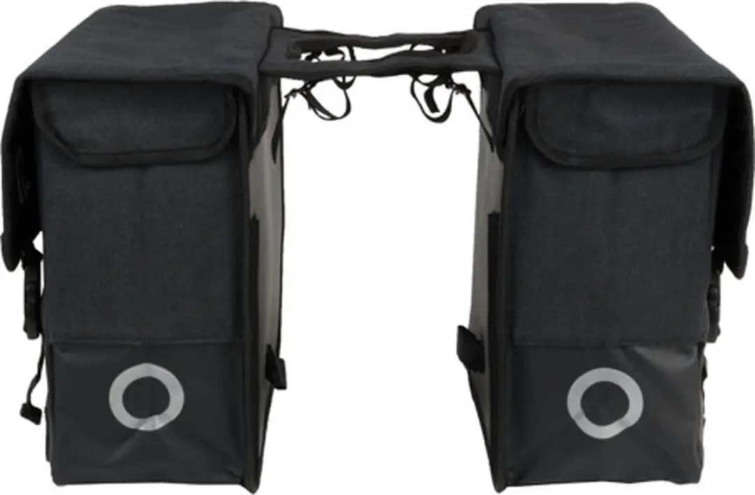 Willex Dubbele Canvas Plus Fietstas 40L - Zwart/Matzwart