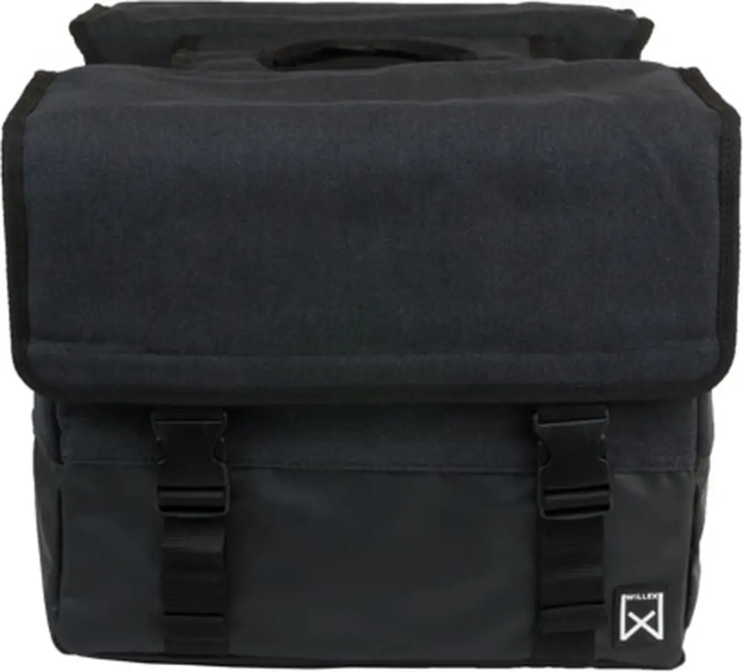 Willex Dubbele Canvas Plus Fietstas 40L - Zwart/Matzwart