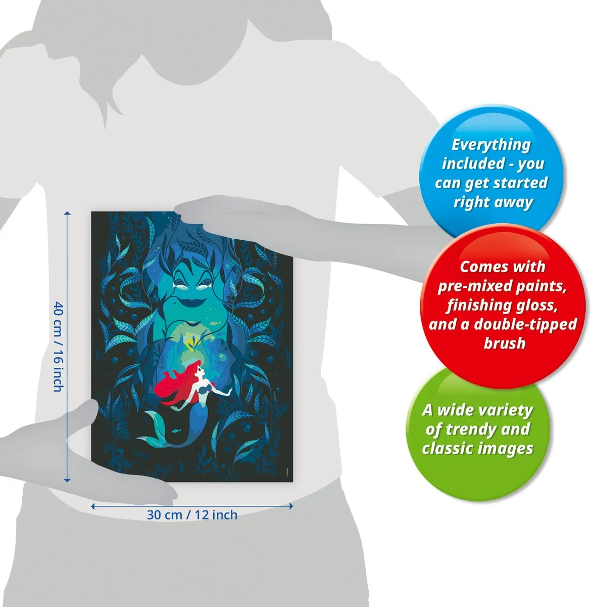Ravensburger CreArt Disney Ariel en Ursula Schilderen op nummer - Multicolor