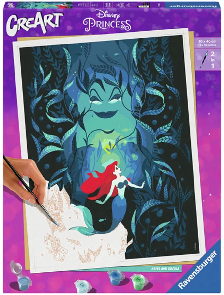 Ravensburger CreArt Disney Ariel en Ursula Schilderen op nummer - Multicolor