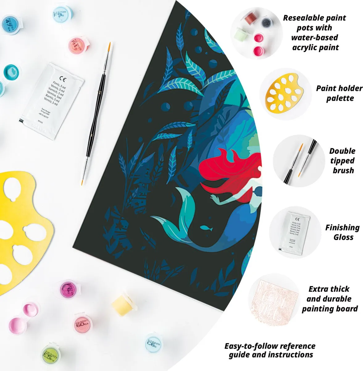 Ravensburger CreArt Disney Ariel en Ursula Schilderen op nummer - Multicolor - afbeelding 6 van 6