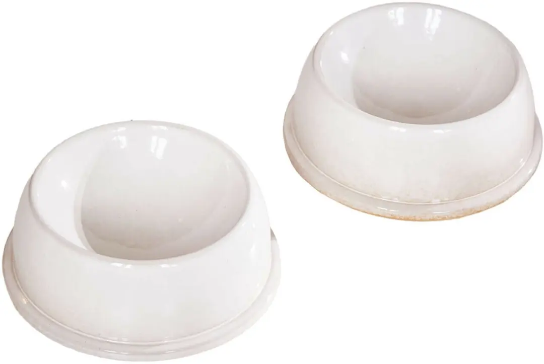 Loberon Kireva Voerbakjes 2x - Ø15cm - Wit - afbeelding 3 van 3