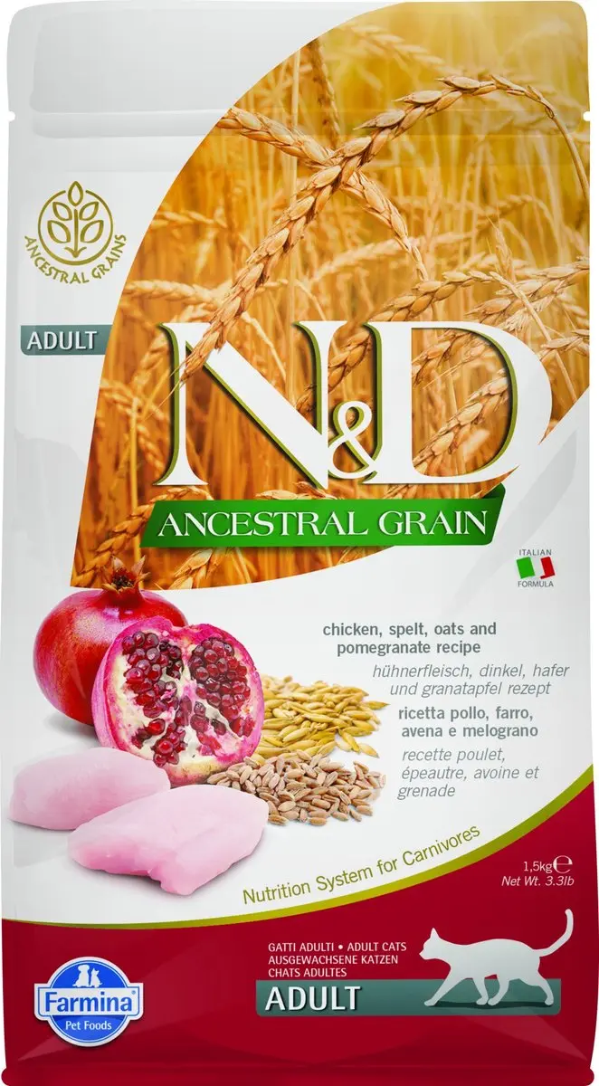 Kattenvoer Farmina N&D ANCESTRAL Volwassen Granaatappel Kip 1,5 Kg
