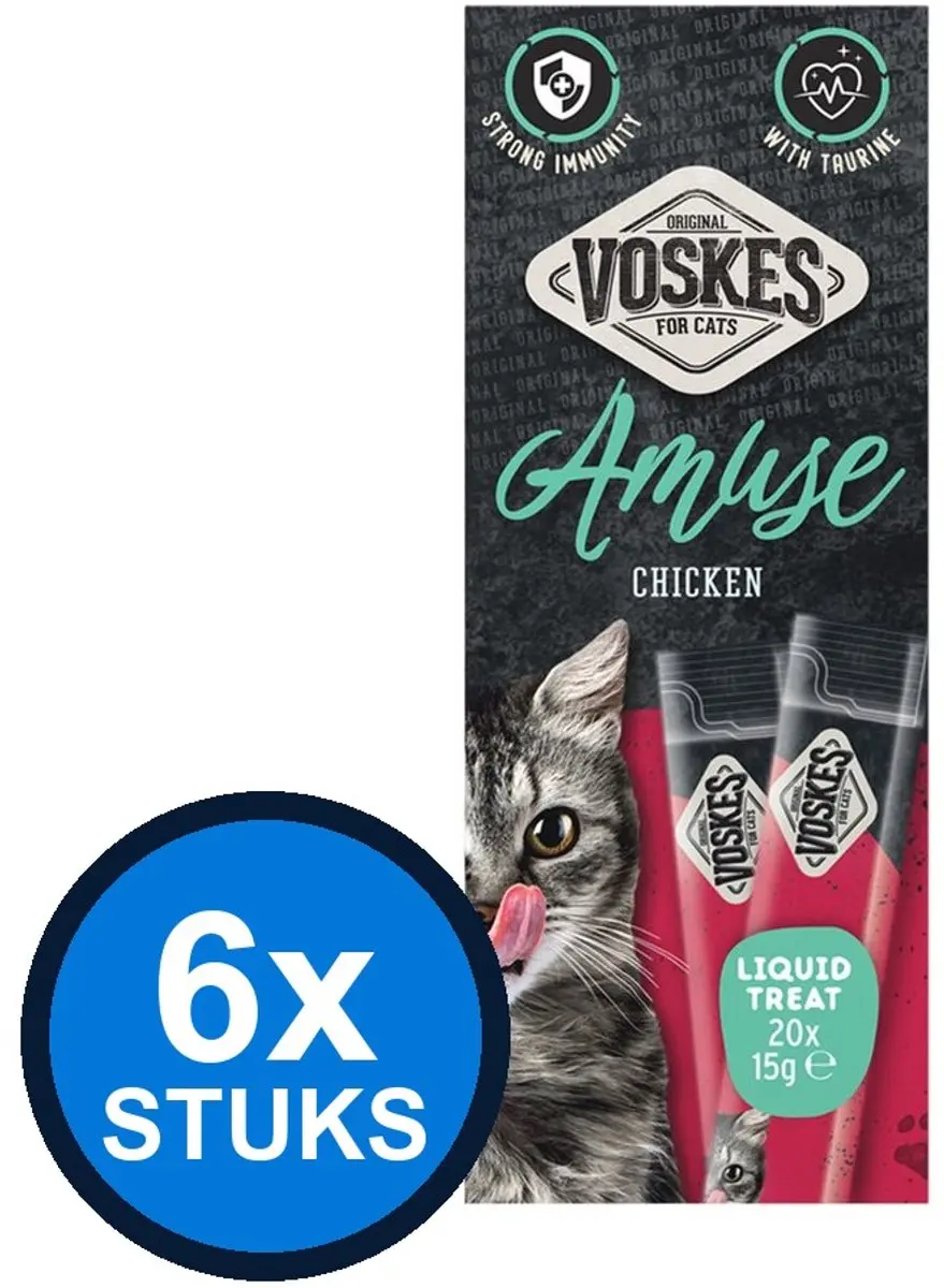 6x Voskes Amuse Liquid Treat Kip