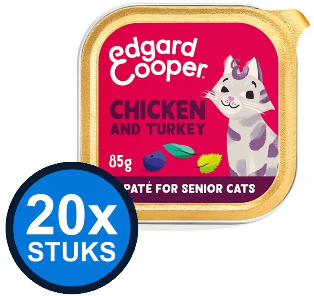 20x Edgard&Cooper kat senior paté kip&kalkoen 85gr