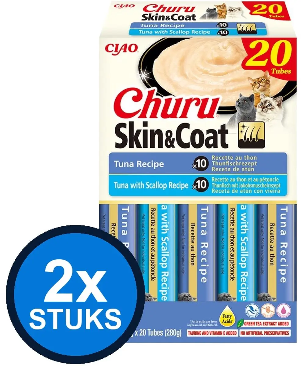 2x Ciao Churu Skin & Coat Tonijn