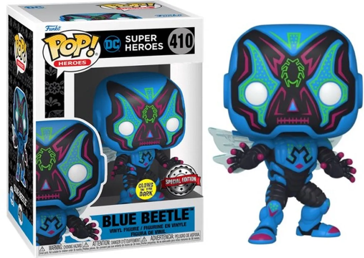Funko Pop! Blue Beetle Dia de los Muertos Glow in the Dark