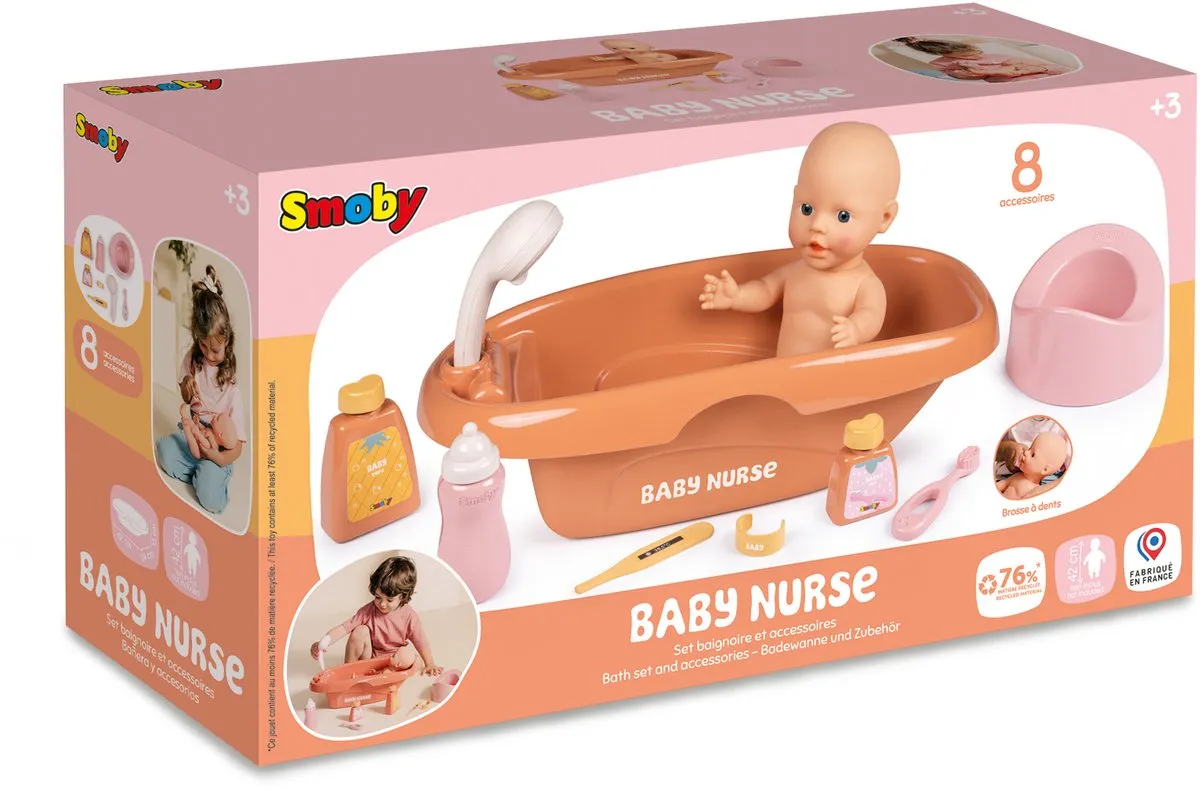 Smoby Baby Nurse Poppenbadset 7600220383 - Multi