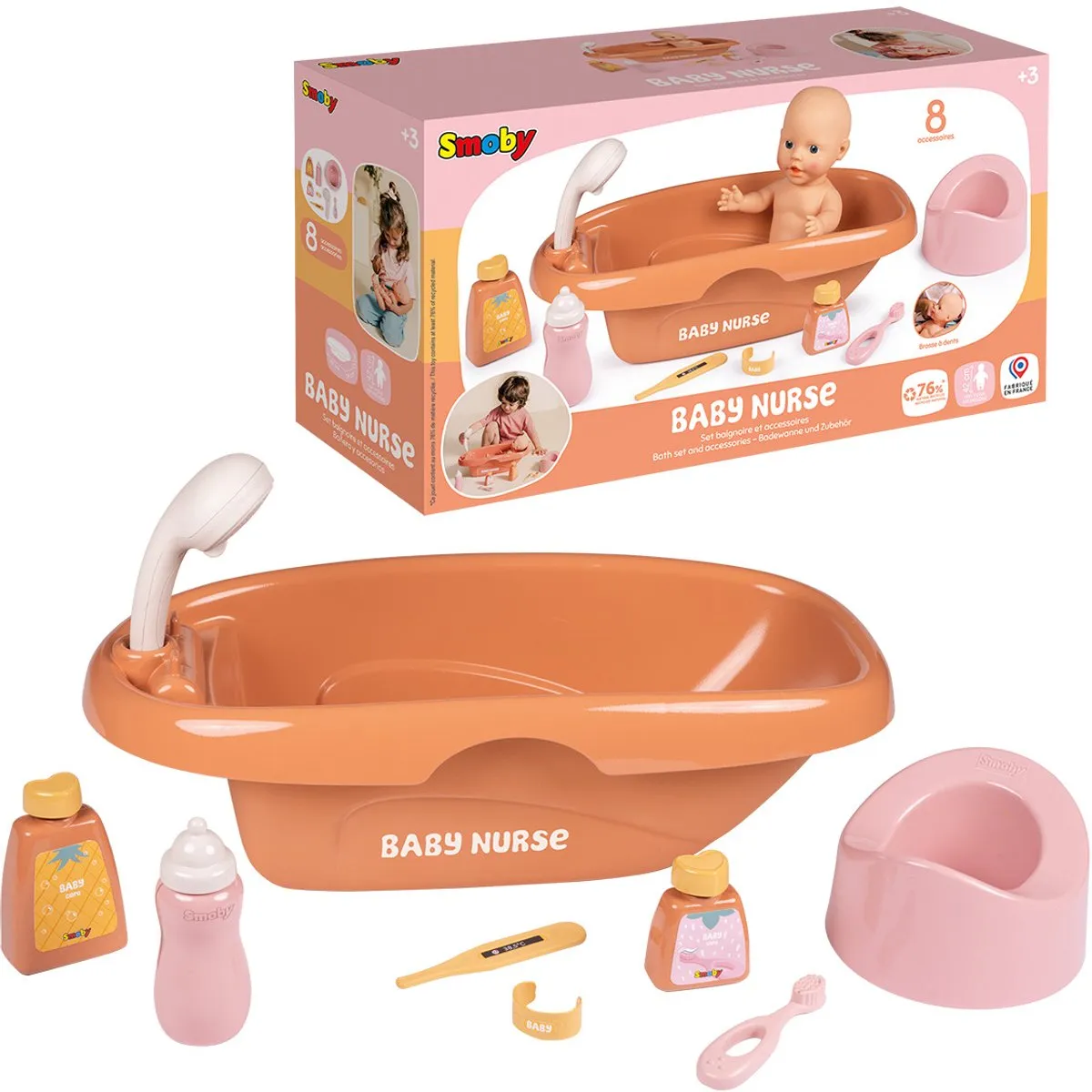 Smoby Baby Nurse Poppenbadset 7600220383