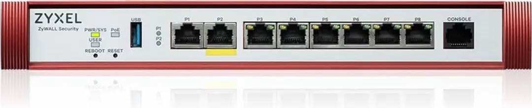 Zyxel USGFLEX200HP Firewall - 8x Ethernet - 5 Gbit/s - Rood - afbeelding 4 van 5