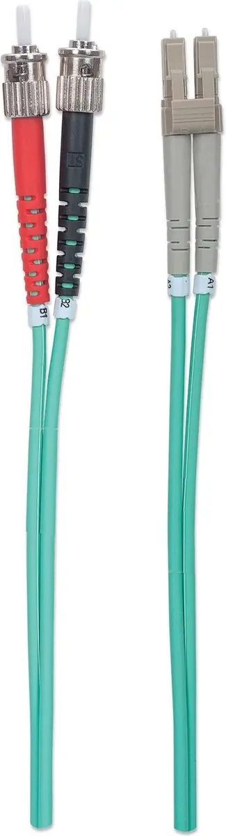Intellinet 751117 Glasvezelkabel ST-LC OM3 - 1m - Aqua - afbeelding 5 van 6