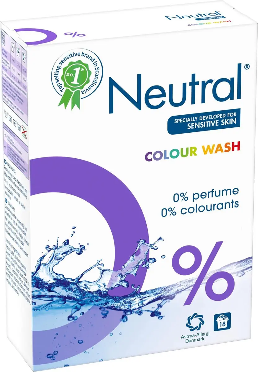 Neutral 0% Waspoeder - 18 Wasbeurten 1,19kg