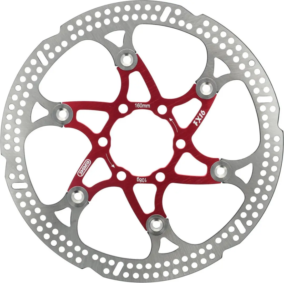 Elvedes Remschijf 160mm 6-Gaats - Zilver/Rood Staal - afbeelding 4 van 5