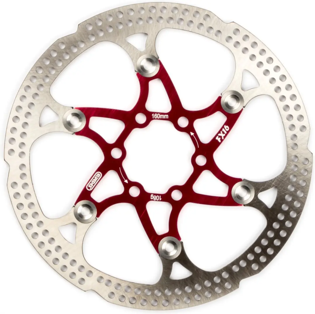Elvedes Remschijf 160mm 6-Gaats - Zilver/Rood Staal - afbeelding 3 van 5