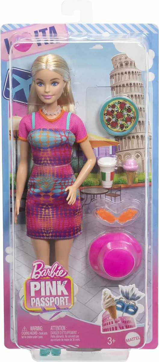 Barbie Reispoppetje Italië - Roze
