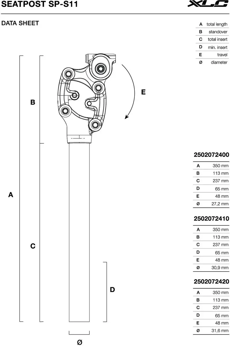 XLC Suspension SP-S11 Zadelpen 350mm - 30.9mm - Zwart - afbeelding 3 van 3
