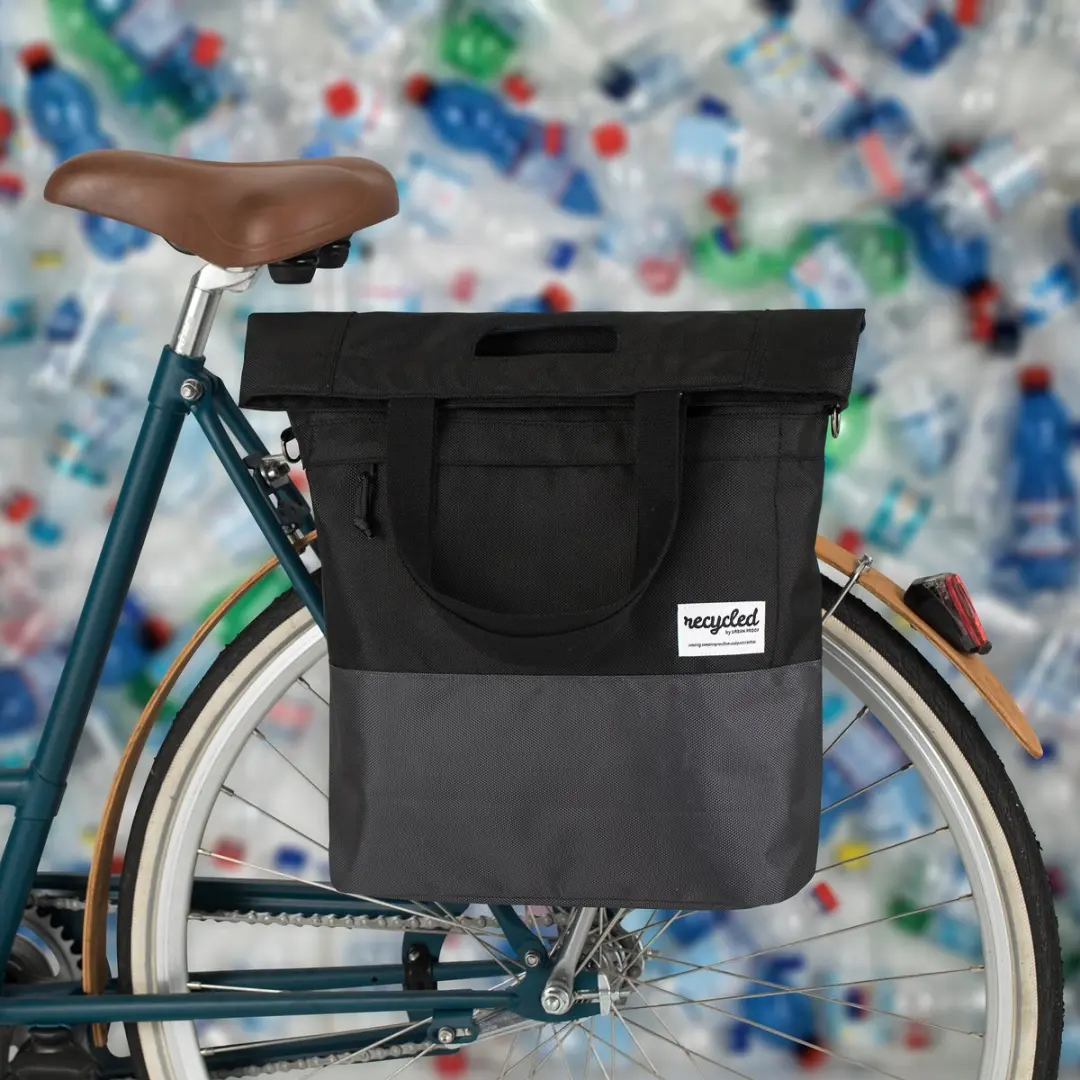 URBAN PROOF 20L Gerecyclede Shopper Fietstas - Zwart/Grijs - afbeelding 3 van 6