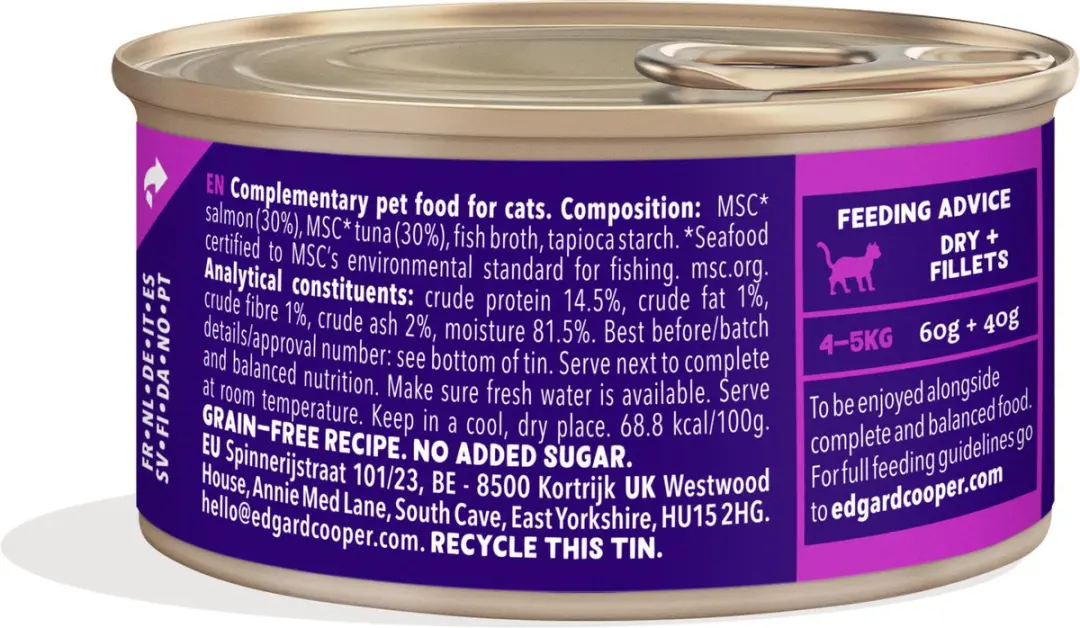 Edgard & Cooper Kat Natvoeding 70g - Tonijn/Zalm