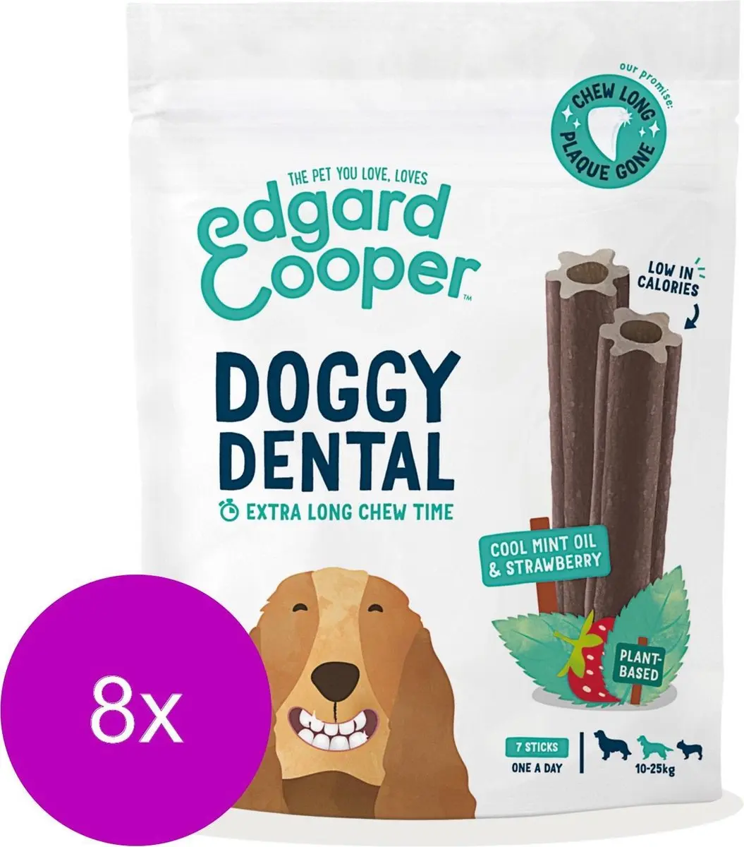 Edgard & Cooper Doggy Dental Aardbei&Munt - 8 Stuks