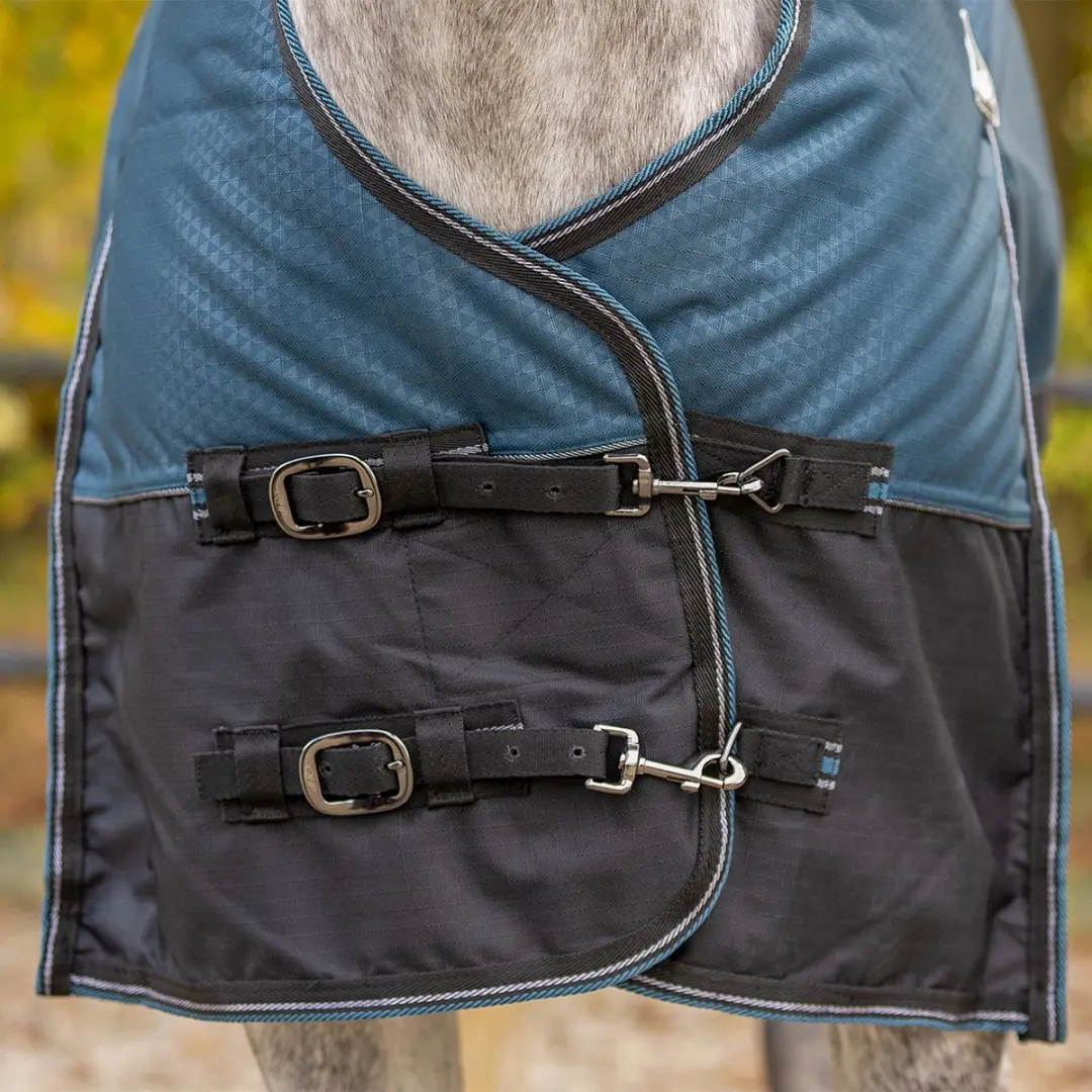 QHP Turnout Collection Halve Hals Deken 150gr - Blauw 155 - afbeelding 6 van 6