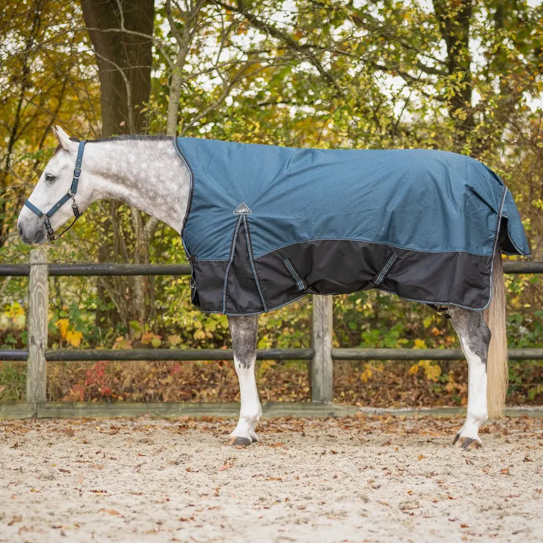 Qhp Deken Qhp Turnout Collection Halve Hals 150gr Blauw