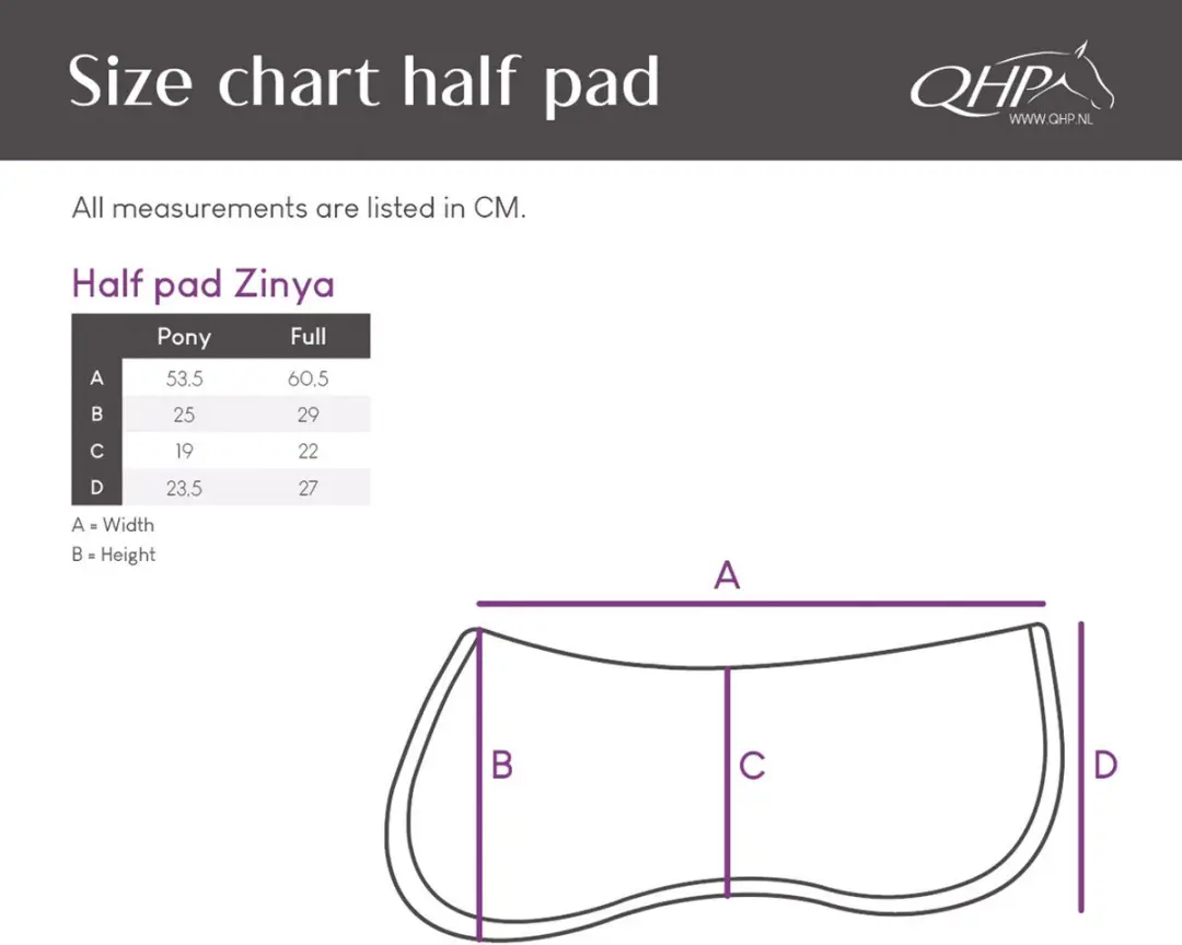 QHP Zadelonderlegger Zinya Black Pony - Full