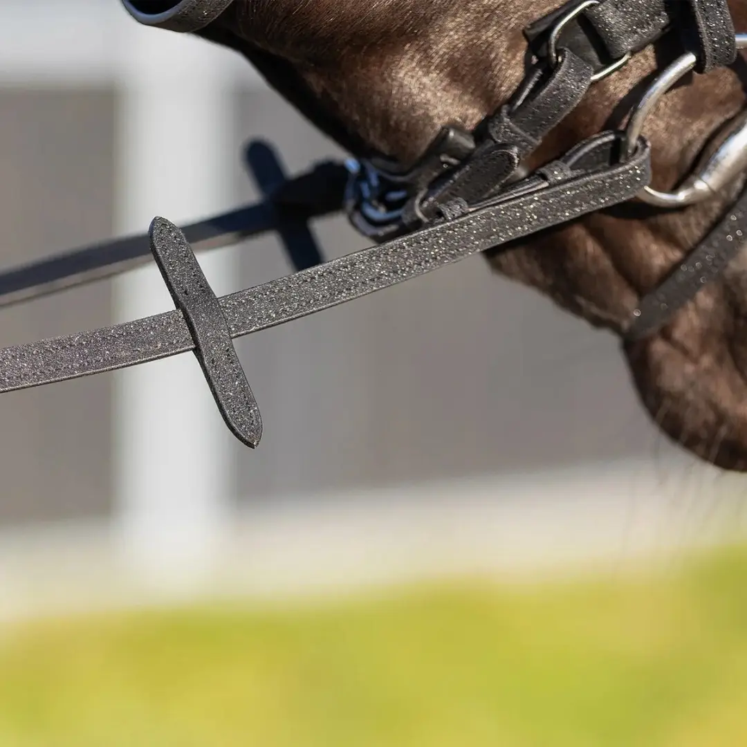 QHP Web Glitter Teugels - Pony - Zwart - afbeelding 2 van 4