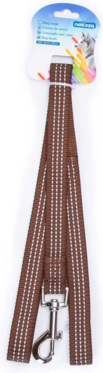 Nobleza Reflecterende Hondenriem 120cm - Bruin
