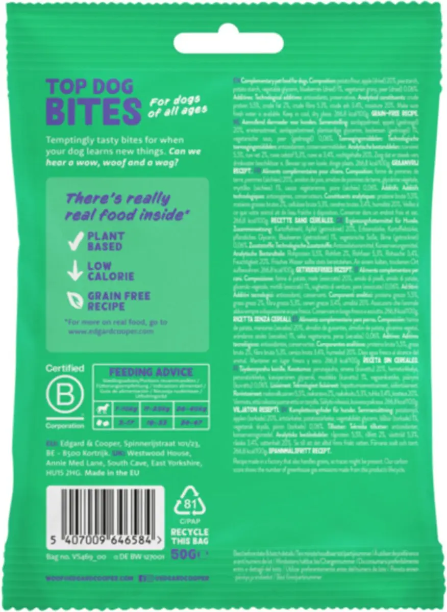 Edgard & Cooper Appel Bites Hondensnacks - 200g (4x50g) Graanvrij