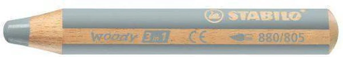 STABILO Woody 3-in-1 Potlood - Zilver - 5 Stuks
