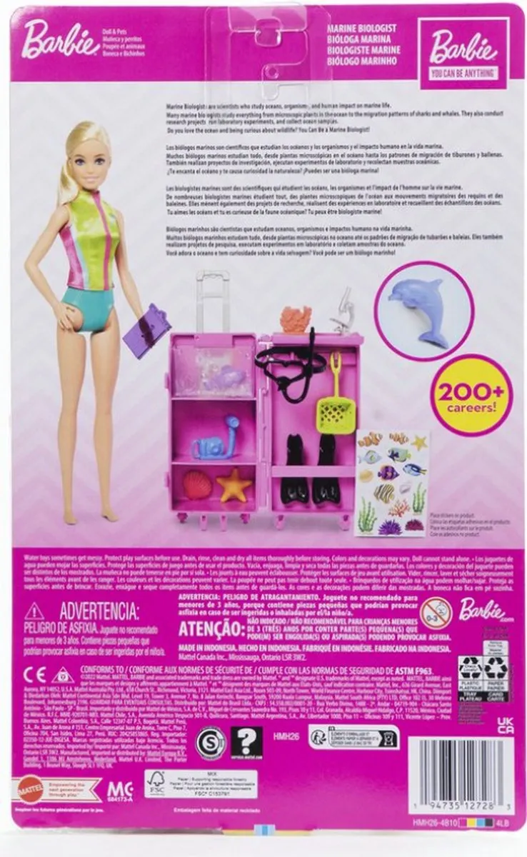 Barbie Careers Zeebioloog HMH26 Barbiepop
