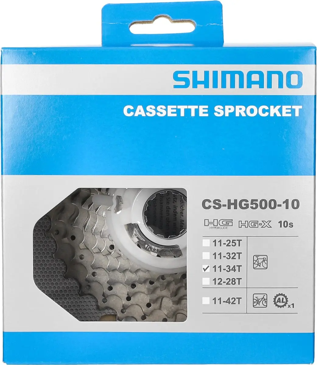 Shimano CS-HG500 10-Speed Cassette 11-34T - Zilver - afbeelding 4 van 6