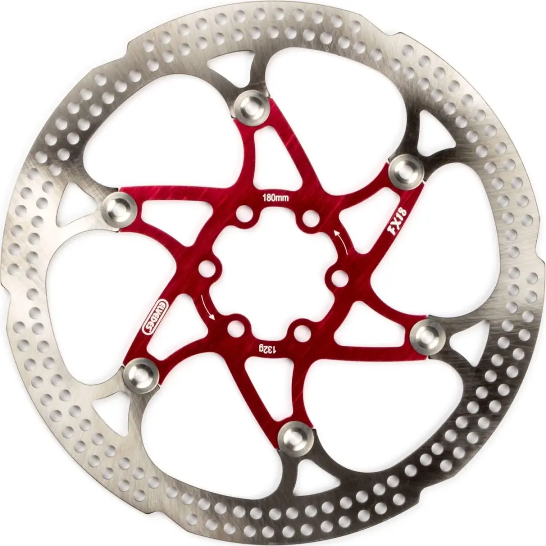 Elvedes FX18 Zwevende Remschijf 180mm - Zilver/Rood - afbeelding 3 van 5