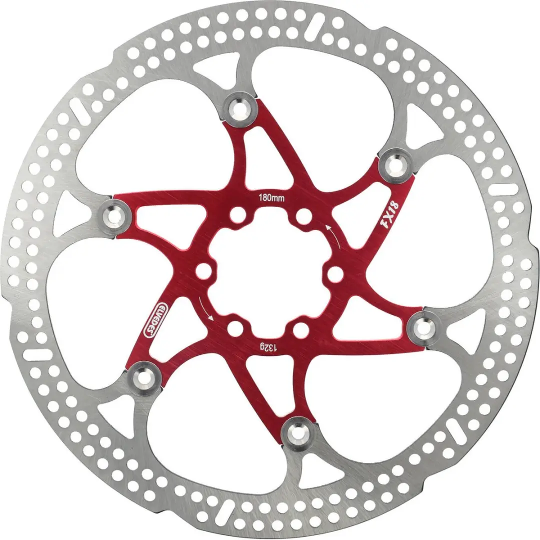 Elvedes FX18 Zwevende Remschijf 180mm - Zilver/Rood - afbeelding 4 van 5