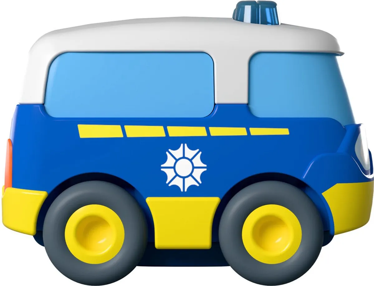 Haba Spielzeug-Auto Bundle - Geel/Wit/Blauw - afbeelding 6 van 6